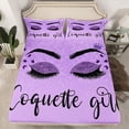thumbnail image 2 of Castle Fairy Female Men Romantic Eyelash Bed Sheets,Bling Glitter Print King Sheets, 2 of 7