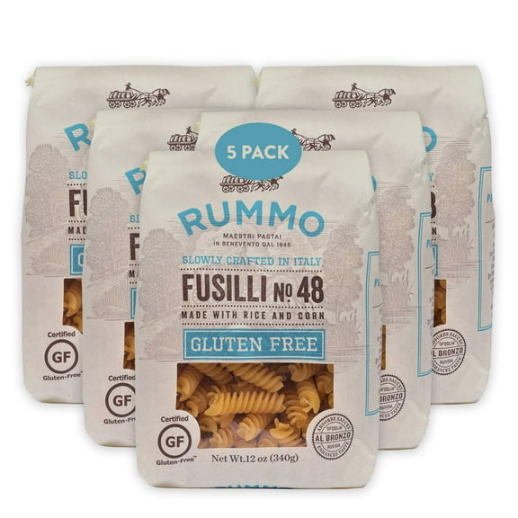 Gluten Free Fusilli N.48 - Gluten Free Fusilli Pasta Noodles, Made with Brown Rice & Corn, Pasta from Italy - 12 Ounce (Pack of 5)