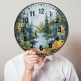 thumbnail image 6 of Yayeee Wall Clock Battery Operated 9.5" Silent Quartz Non-Ticking for Living Room Decor, Camping Forest, 6 of 8