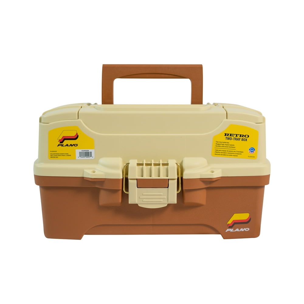 Plano Retro 2Tray Fishing Tackle Box, Durable Solid Brass Hardware