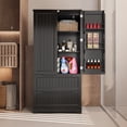 thumbnail image 6 of Pantry Cabinet, Lofka 63" Kitchen Pantry Storage Cabinet with Magnetic Doors and 9 Shelves, Black, 6 of 8
