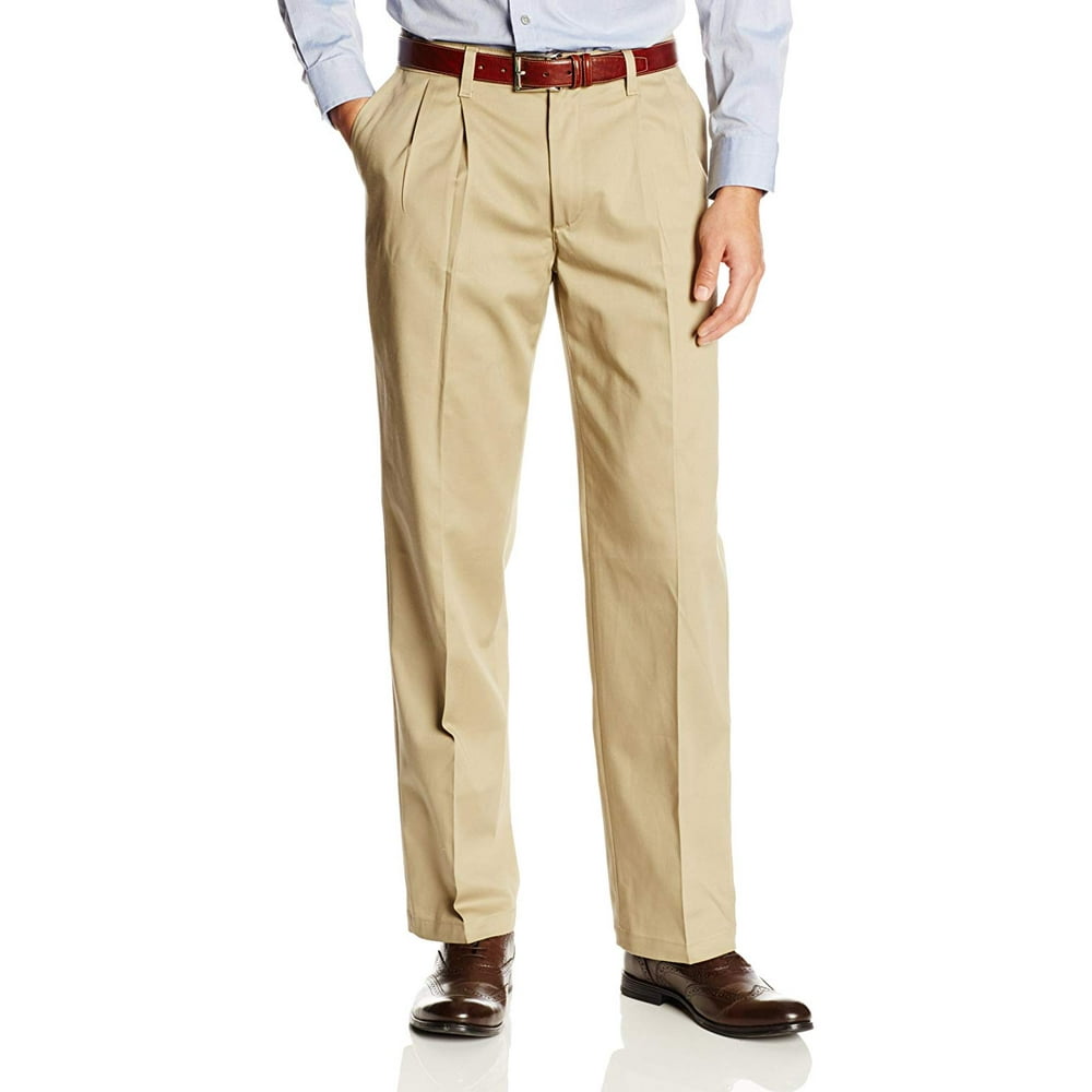 Lee - Lee Mens 38x32 Custom Fit Khakis Pleat-Front Pants - Walmart.com ...