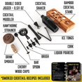 thumbnail image 6 of Bartender Kit with Whiskey Smoker 13 pcs Bamboo Stand Cocktail Set Black Matte, 6 of 6