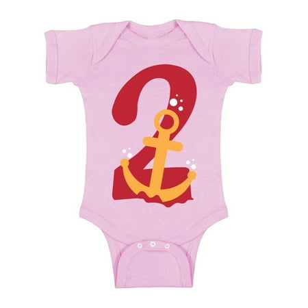 

Anchor Birthday Baby Bodysuit Short Sleeve Anchor Gifts for 2 Years Old Second Birthday Shirt 2nd Years Old Shirt My 2nd Birthday Gifts for Birthday Boy Girl Birthday Gifts