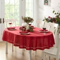 thumbnail image 6 of Holiday Red Provence Lattice Cutwork 70 inch Long Fabric Dining Table Runner, 6 of 7