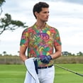 thumbnail image 3 of Saiise Polo de Golf pour Hommes à Imprimé Dinosaure Coloré, Évacuation de l'Humidité, Séchage Rapide, Polo de Performance à Imprimé pour Hommes - Grand, 3 of 6