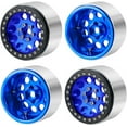 thumbnail image 6 of RCLIONS 4PCS 2.2inch Beadlock Wheels 35mm RC 2.2 Aluminum Rims for AXIAL Wraith RR10 90048/90018 TRX4 1/10th RC Crawler Truck Car (Blue), 6 of 15