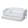 thumbnail image 3 of Baxton Studio Alya Classic Traditional Farmhouse White Finished Wood Twin Size Daybed with Roll-Out Trundle Bed, 3 of 7