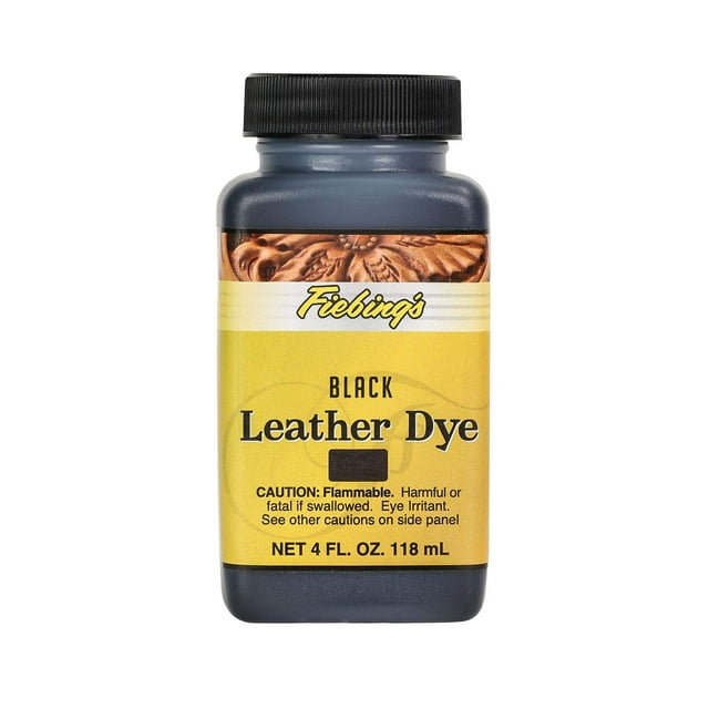 Tinte para cuero Fiebing's Black a base de alcohol, 120 ml con aplicador