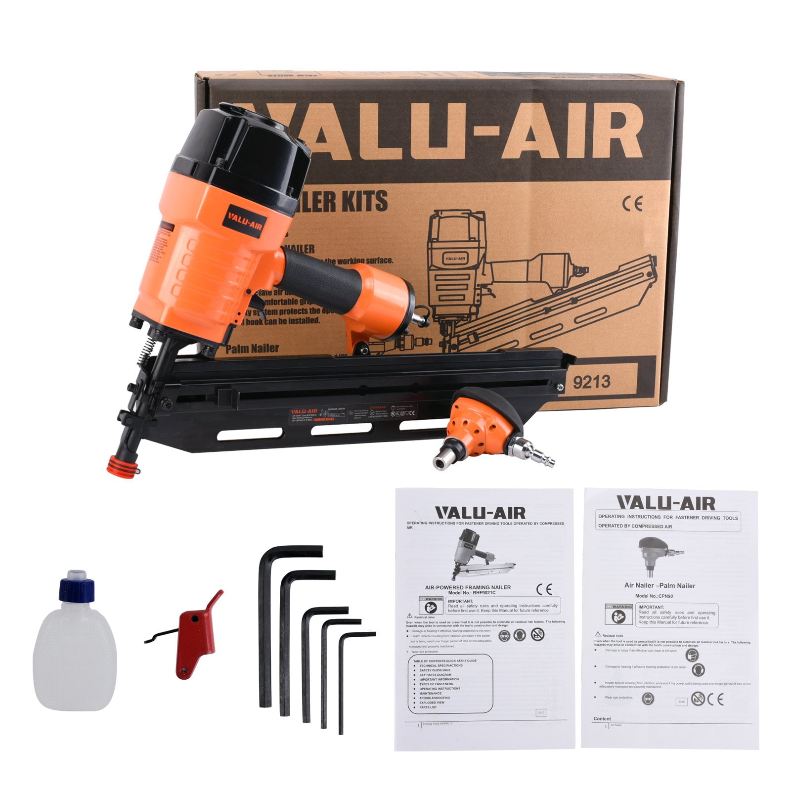 Valu-Air RHF9021C-PN 21 Degree Full Round Head Framing Nailer 3-1/2" with Palm Nailer
