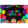 thumbnail image 2 of Colorful Happy Birthday Banner with Balloons Gifts and Cake Background Backdrop Party Decors for Birthday Party Celebrations Photography Props, 2 of 7