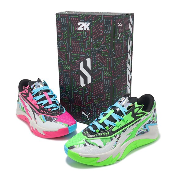 Puma Men's Scoot Zeros II Basketball Shoes, Bright Aqua/Feather Gray 13 Medium