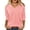 Pink, variant on Long Sleeve Shirts For Women Tops Summer Shirts Casual 2025 V-Neck 3/4 Sleeve Womens Blouses
