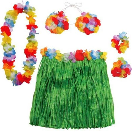 Hawaiian Luau Adult Large Hula Costume Set (5pc) - Walmart.com