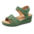 thumbnail image 3 of Domuza Womens Orthopedic Sandals Arch Support Summer Flat Sandals Wide Width Non Slip Slip on Beach Slippers Comfort 2026 Foam Shoes Army Green 7（EU-38）, 3 of 7