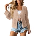 thumbnail image 2 of Yijfswar Women Front Cardigan Crochet Hollow Out Long Sleeves Summer Cardigans Beach Swim Cover Up, 2 of 5
