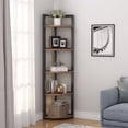 thumbnail image 3 of TribeSigns 5 Tier Corner Shelf, Rustic Corner Storage Rack Plant Stand Small Bookshelf for Living Room, Home Office, Kitchen, Small Space, 3 of 8