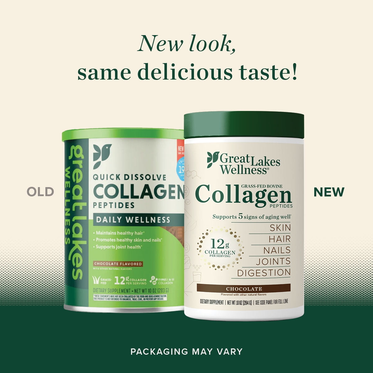 Great Lakes Wellness Grass-Fed Bovine Collagen Peptides, Chocolate, 10 oz (284 g)