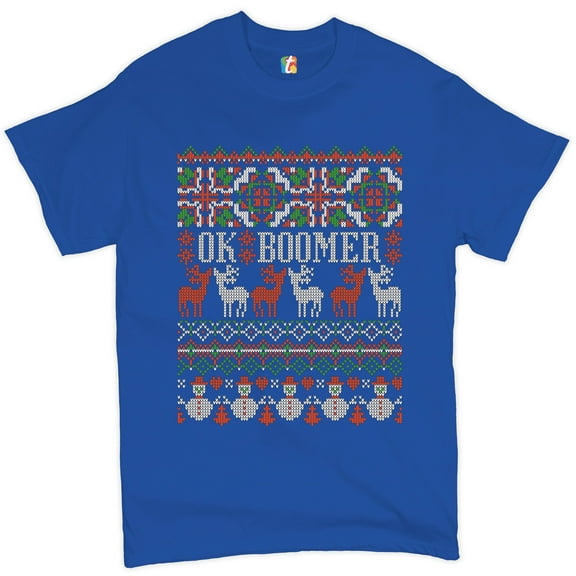 Tee Hunt Ok Boomer T-shirt Christmas Ugly Sweater Funny Gen Z Millenials Men's Tee