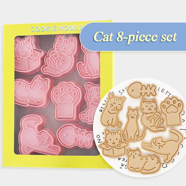 Cortador de galletas de plástico de Pascua, 8 Uds., molde de galleta de huevo de conejo, molde de conejito de dibujos animados en 3D, herramientas para hornear pasteles, decoraciones para fiesta de Pascua 2023 Tan Jianjun unisex