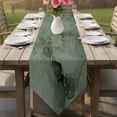 thumbnail image 6 of Sage Green Marble Table Runner Linen Burlap Table Runner 72 Inches Long Modern Abstract Art Ink Painting Dresser Scarves for Kitchen Island Coffee Dining Party Wedding Banquet Holiday Decor 14"x72", 6 of 8