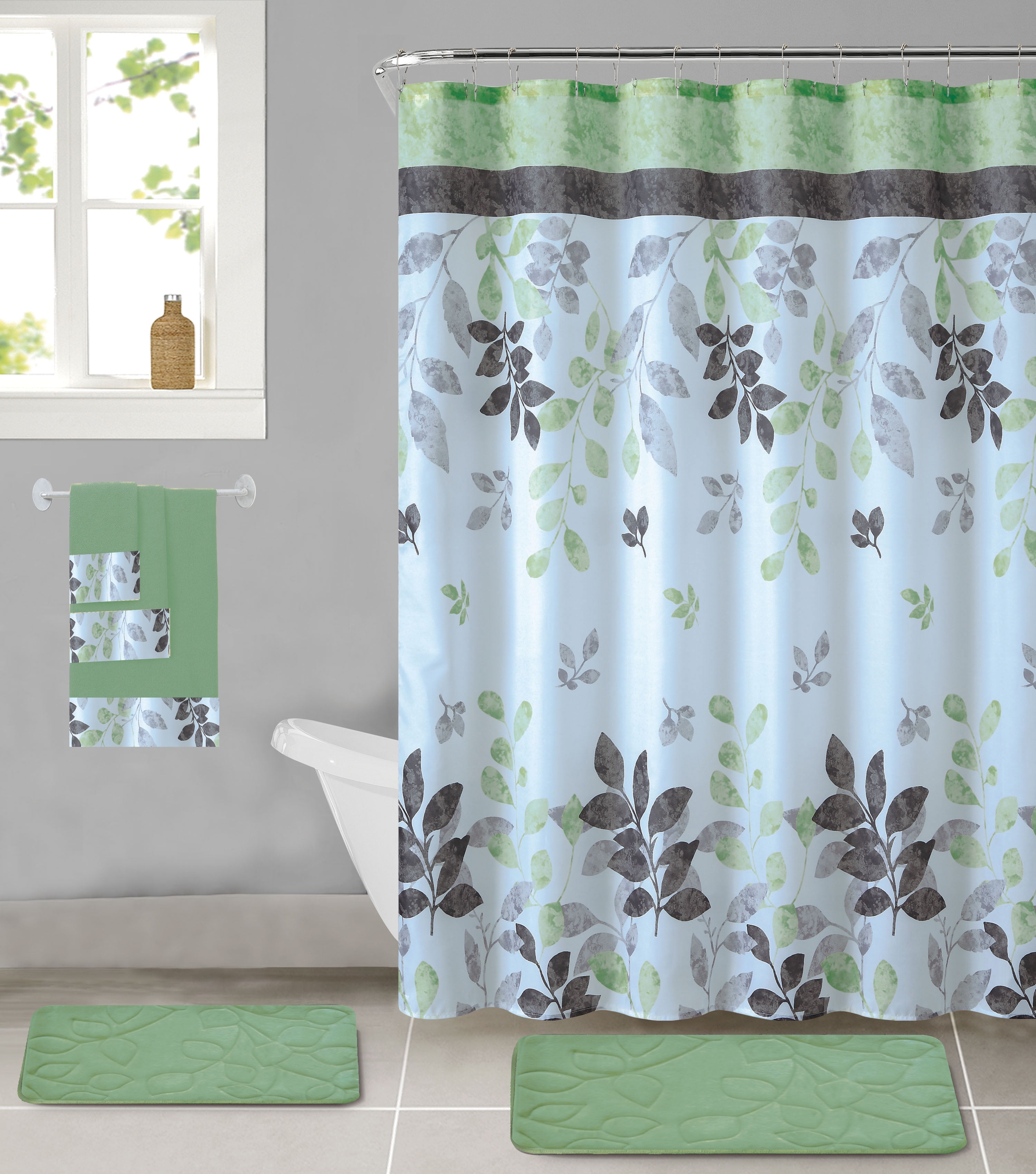 All American Collection 18 Piece Bathroom Set With 2 Memory Foam Bath Mats Matching Shower Curtain And 3 Bath Towelsnbsp Walmartcom Walmartcom All American Collection 18 Piece Bathroom Set With 2 Memory Foam Bath Mats Matching Shower Curtain And 3 Bath Towelsnbsp Walmartcom Walmartcom
