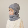 thumbnail image 4 of D GROEE Winter Neck Warp Set Winter Children Hat Scarf Set Printed Thickened Elastic Warm Anti slip Soft Dome Windproof Ear Neck Neck Warp Set, 4 of 8