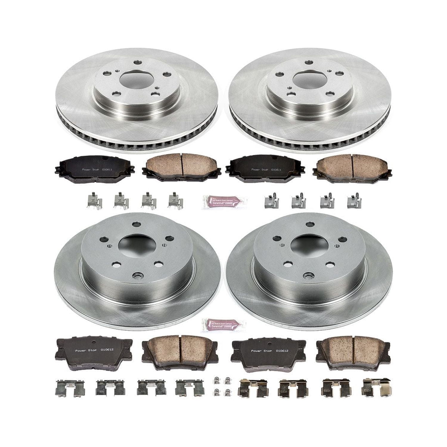 Power Stop Front and Rear Stock Replacement Brake Pad and Rotor Kit KOE4099