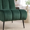 thumbnail image 6 of Armless Accent Chair, Upholstered Chair, Velvet Accent Chair with Black Metal Legs, Green for Living Room, Bedroom, Office, 6 of 11