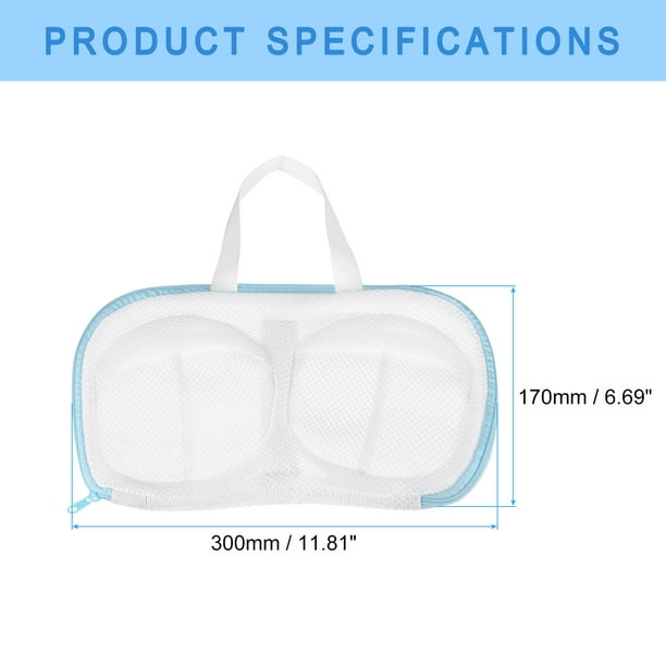 Uxcell 2Pack 11.8x6.7Inch Rectangle Mesh Laundry Bags Bra Washing Bag for  Underwear, Blue Zipper 