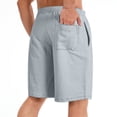 thumbnail image 3 of Nestiefly Men's Cotton Shorts Casual Elastic Waist Drawstring Lightweight Workout Lounge Beach Jersey Sweat Shorts Light Gray L, 3 of 4