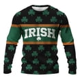 thumbnail image 4 of Camisa de Día de San Patricio Hombres de Manga Larga de Manga Larga Cuello Redondo Tops Casuales para Fiesta Festival Vacaciones Viajes Calle Uso Diario Camisetas de Hombre Casual Estiloso Verano, 4 of 8