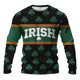 thumbnail image 2 of Ceisia Men's St. Patrick's Day IRISH & Clover Print Waffle Knit Long Sleeve Crew Neck Casual Top Black XL Gifts, 2 of 6