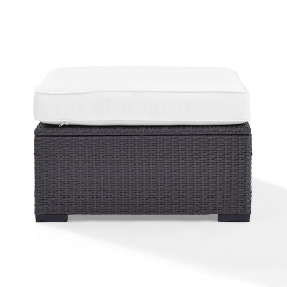 BISCAYNE OTTOMAN WITH WHITE CUSHIONS