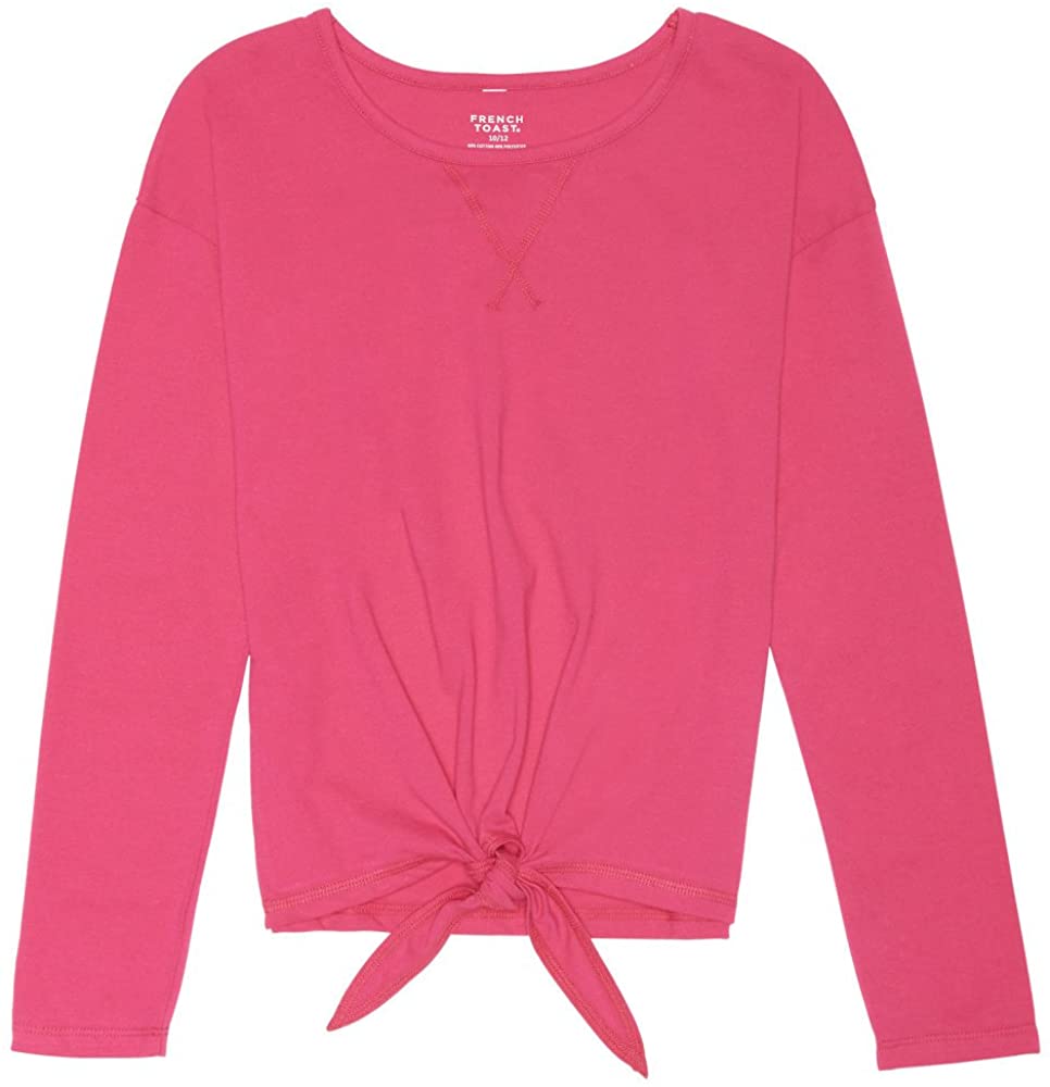 French Toast Girls Short Flutter Sleeve Tie Front Top