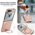 thumbnail image 3 of Allytechgroup Magnetic Case for Samsung Galaxy Z Flip 7 with Screen Protector, Wireless Charging Support 360 Rotating Stand Anti-Scratch Rugge Bumper Phone Case for Galaxy Z Flip7, Rosegold, 3 of 7