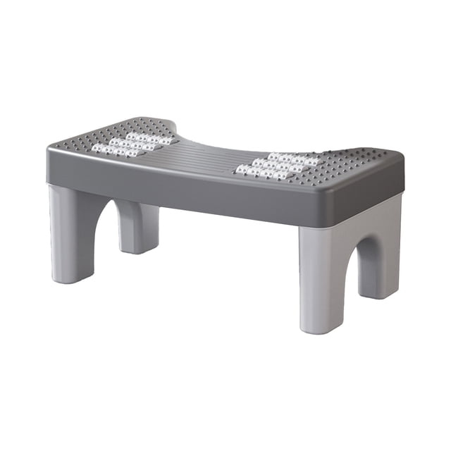 Grey Anti Slip Toilet Step Stool Squatting Potty Footrest With Massage Mat Foldable Stackable Bathroom Aid