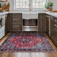 thumbnail image 2 of Lahome Decor 3'x5' Area Rug for Living Room,Machine Washable Non Slip Inside Floor Mat,Vintage Rug,Low Pile Lightweight Vintage Rug for Bedroom Dining Room Office Farmhouse,Purple, 2 of 9