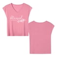 thumbnail image 5 of Christian Shirt for Women Blessed Letter Print Bible Verse Womens T Shirts, Short Sleeve V-Neck Shirts Cute Fit Summer Casual Tee Tops Dopamine Color Magenta XL, 5 of 5