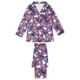thumbnail image 5 of Halloween Pajamas Women Themed Soft Sleepwear Set Long Sleeve Top with Pants Breathable Loungewear Womens Pjs Purple XXL, 5 of 6