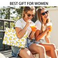 thumbnail image 5 of Large Capacity Tote Bag,Yellow Lemon Fruit Flowers White Pattern Handbag Fashion Luxury Tote Bag,15.7"x13"x 5.1" Inches,Laptop Compatible, 5 of 6