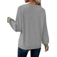 thumbnail image 6 of TEMOFON Sweatshirts for Women Fall clothes Loose V Neck Colorblock Long Sleeve Shirts for Winter Tops Trendy Sweat Shirts Light Grey L, 6 of 9