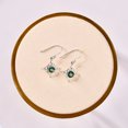 thumbnail image 2 of Celtic Knot Emerald Earrings, May Birthstone 925 Sterling Silver Dangle Earring, 2 of 4