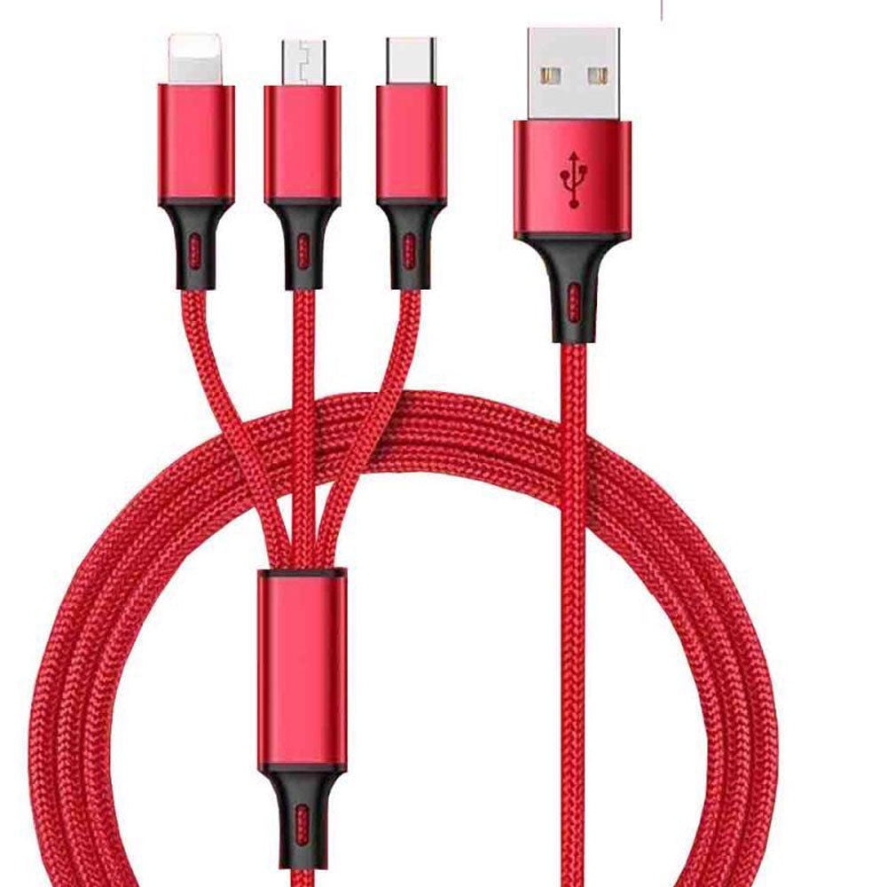 Simyoung 4FT 3 IN 1 Multi Charging CablePhone Connector USB Universal