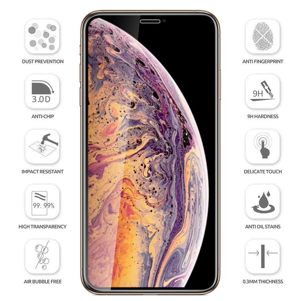 BUNDLE: Sports Travel EDC Tactical Pouch (Green) with Privacy Tempered Glass Screen Protector for Apple iPhone X & XS - Includes Detachable Shoulder Strap, Belt Loop, & Carabiner Clip
