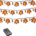 thumbnail image 2 of YIMWNYI Halloween LED String Lights with Maple Leaves and Pumpkins, Decorative Lights for Home and Party, Waterproof Battery-Operated Fall Garland for Courtyard, Fireplace, and Indoor Decorations, 2 of 6