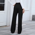 thumbnail image 7 of CIENVNSTG Women's High Waisted Wide Leg Track Pants with Side Stripes Drawstring Closure Loose-Fit Straight Leg Design Athletic Sweatpants with Pockets for Sports Jogging Daily Wear Black XL, 7 of 7