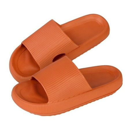 

QWZNDZGR New Couples Thick Platform Bathroom Slippers Summer Flip Flops EVA Soft Lovely Beach Ladies Slides Sandals Anti-Skid Men Slides