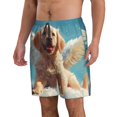 thumbnail image 2 of Kdxio Cute Angel Winged Dog Pattern Mens Casual Shorts - Drawstring Summer Beach Sports Shorts for Men, 2 of 5