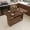 Walnut, variant on 47 Inch Multi-Functional Folding Table with Storage Shelves and Wheels, Foldable Dining Table for Small Spaces, Compact Desk for Kitchen, Dorm, Office, Ancient Oak